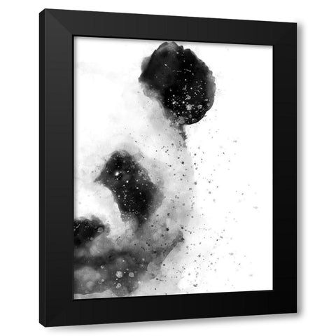 Panda At Attention Black Modern Wood Framed Art Print with Double Matting by Wong, Brandon