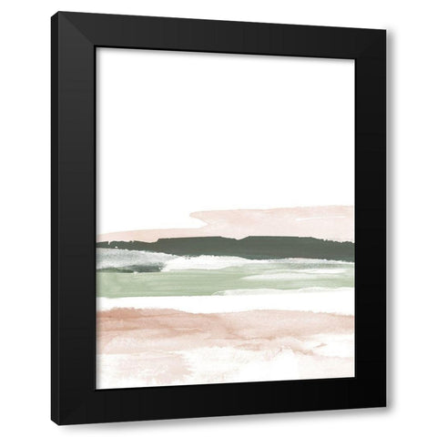 Pink Blush Landscape No. 2 Black Modern Wood Framed Art Print with Double Matting by Wong, Brandon