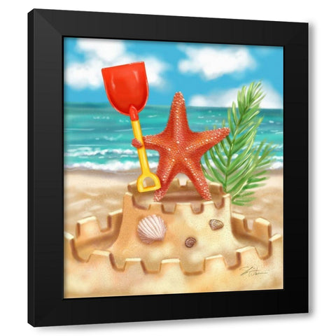 Beach Friends - Starfish Black Modern Wood Framed Art Print with Double Matting by Warren, Shari