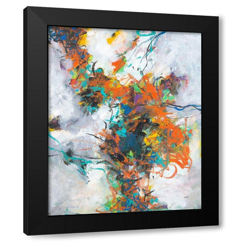 Fracture Black Modern Wood Framed Art Print with Double Matting by Weiss, Jan