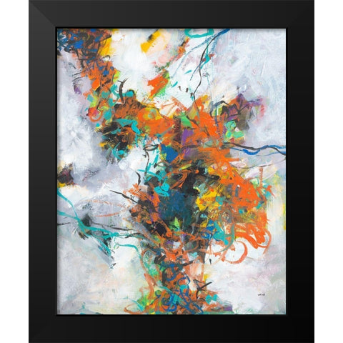 Fracture Black Modern Wood Framed Art Print by Weiss, Jan