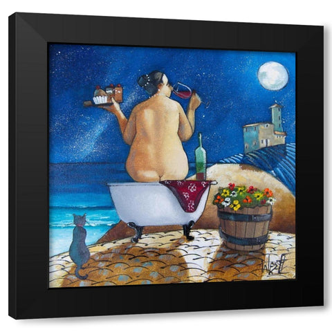 Bath No. 1 Black Modern Wood Framed Art Print by West, Ronald