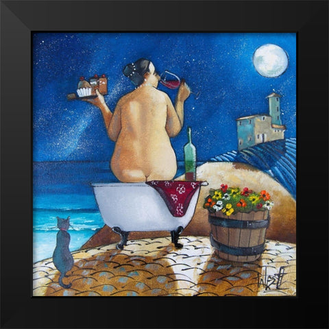 Bath No. 1 Black Modern Wood Framed Art Print by West, Ronald