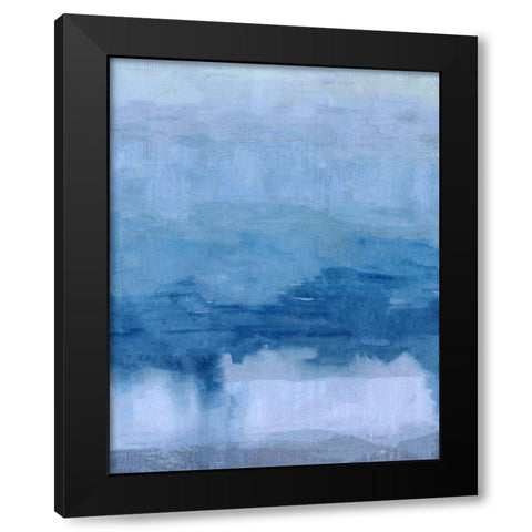 Cerulean Abstract Black Modern Wood Framed Art Print by Wiley, Marta