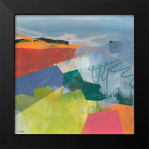 Vague Impression Black Modern Wood Framed Art Print by Weiss, Jan