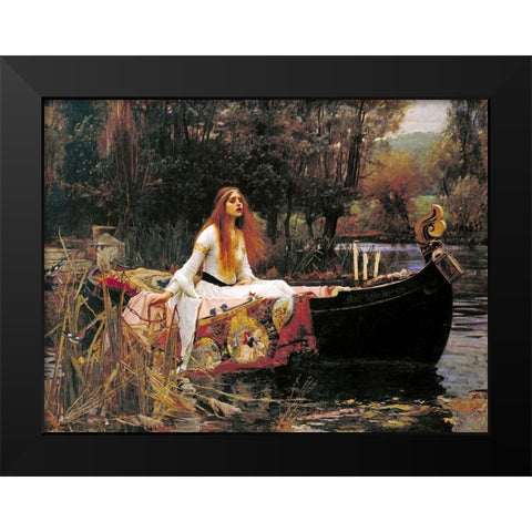 The Lady of Shalott, 1888 Black Modern Wood Framed Art Print by Waterhouse, John William