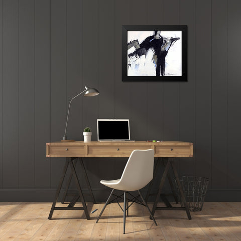 Leap Frog Black Modern Wood Framed Art Print by Wild, Beau