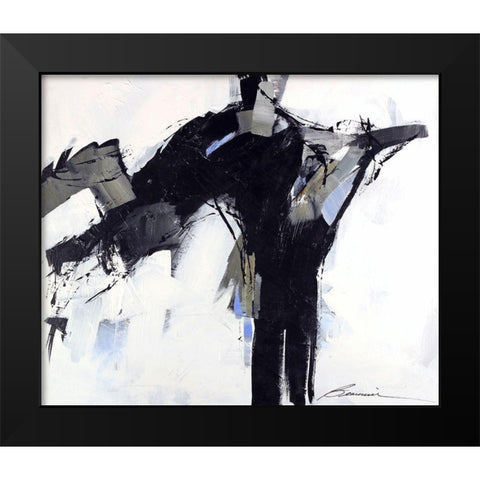 Leap Frog Black Modern Wood Framed Art Print by Wild, Beau