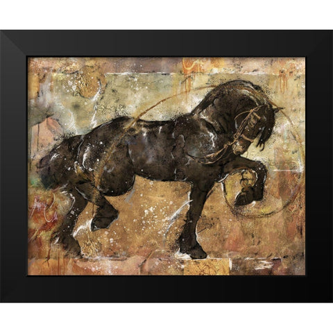 Fibonacci Horse Black Modern Wood Framed Art Print by Wiley, Marta