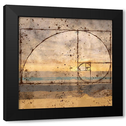 Fibonacci Shell Black Modern Wood Framed Art Print by Wiley, Marta