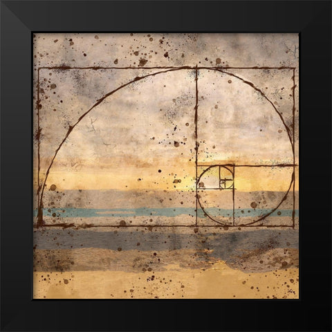 Fibonacci Shell Black Modern Wood Framed Art Print by Wiley, Marta