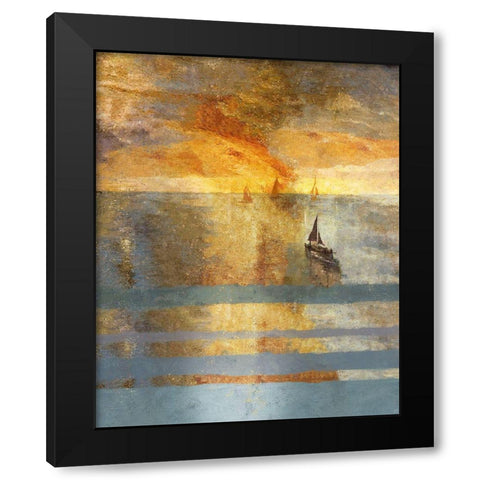 Light on The Water No. 1 Black Modern Wood Framed Art Print by Wiley, Marta