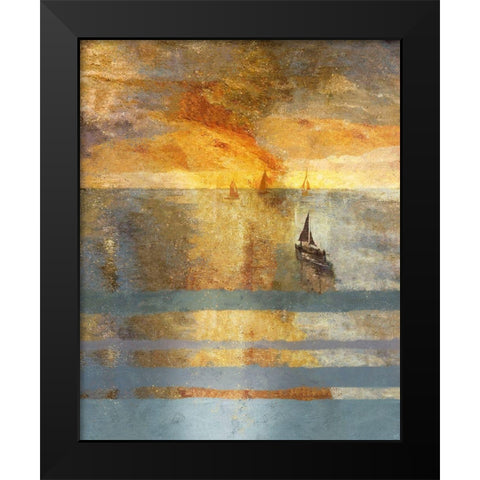 Light on The Water No. 1 Black Modern Wood Framed Art Print by Wiley, Marta