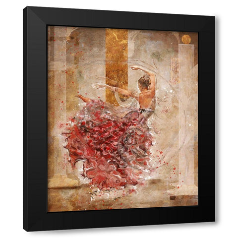 Temple Dancer No. 1 Black Modern Wood Framed Art Print by Wiley, Marta