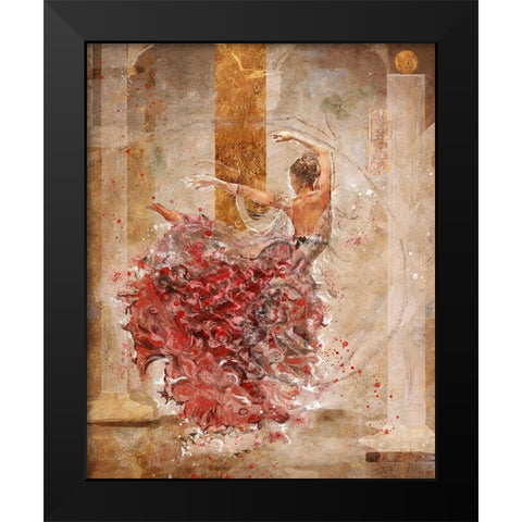 Temple Dancer No. 1 Black Modern Wood Framed Art Print by Wiley, Marta