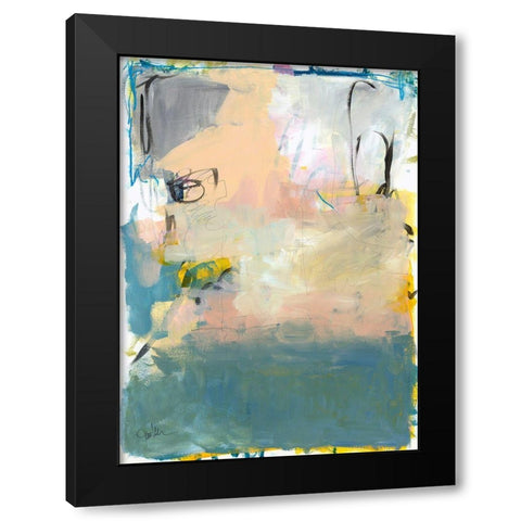 Blue Fade No. 1 Black Modern Wood Framed Art Print with Double Matting by Weiss, Jan