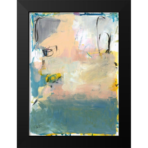 Blue Fade No. 1 Black Modern Wood Framed Art Print by Weiss, Jan