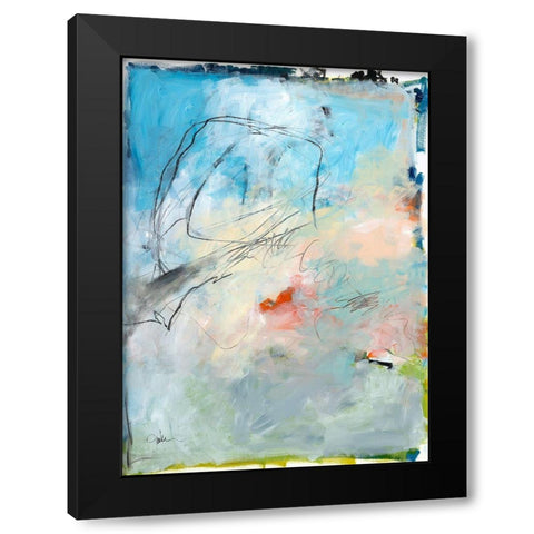 Blue Fade No. 2 Black Modern Wood Framed Art Print with Double Matting by Weiss, Jan