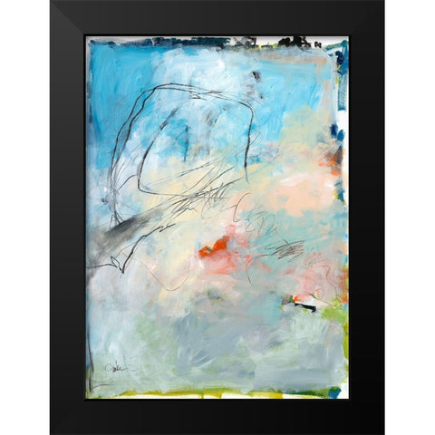 Blue Fade No. 2 Black Modern Wood Framed Art Print by Weiss, Jan