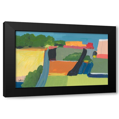 Small Town On a Hill No. 1 Black Modern Wood Framed Art Print with Double Matting by Weiss, Jan