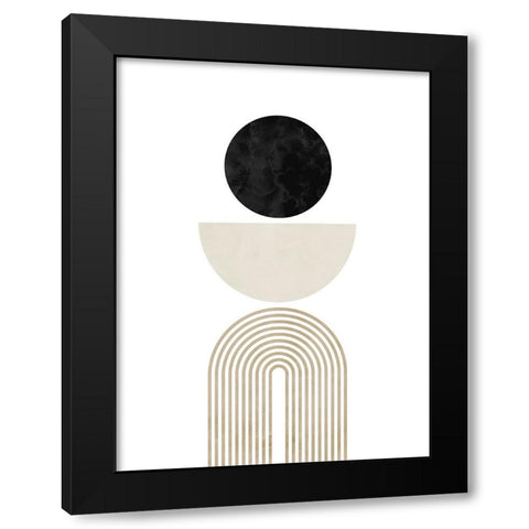 Black Beige No. 1 Black Modern Wood Framed Art Print with Double Matting by Wong, Brandon