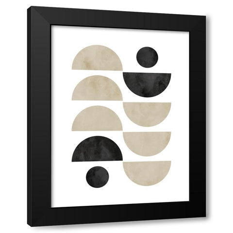 Black Beige No. 2 Black Modern Wood Framed Art Print with Double Matting by Wong, Brandon
