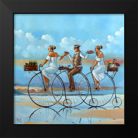 Joy Ride IV Black Modern Wood Framed Art Print by West, Ronald