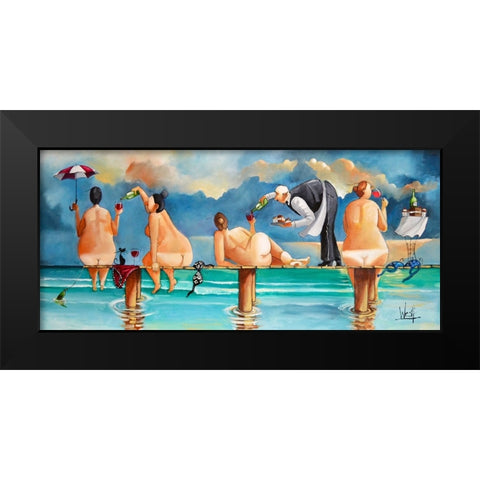 Ladies Afternoon II Black Modern Wood Framed Art Print by West, Ronald