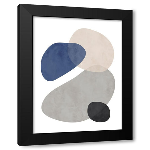 Stone No. 1 Black Modern Wood Framed Art Print by Wong, Brandon