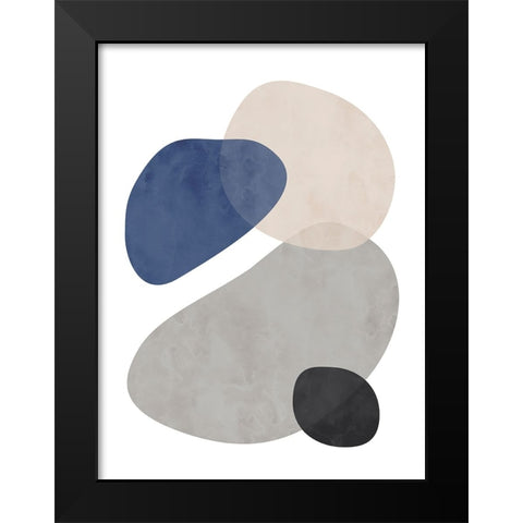 Stone No. 1 Black Modern Wood Framed Art Print by Wong, Brandon