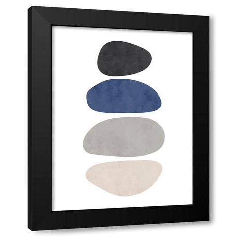 Stone No. 2 Black Modern Wood Framed Art Print by Wong, Brandon