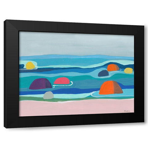 Marine Layers No. 4 Black Modern Wood Framed Art Print with Double Matting by Weiss, Jan