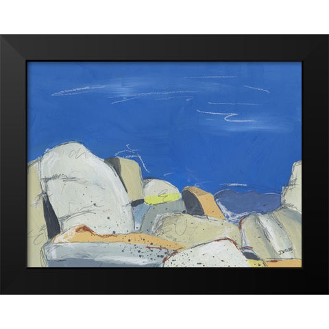 Joshua Tree Boulders Black Modern Wood Framed Art Print by Weiss, Jan