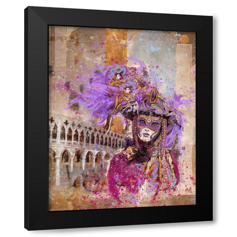 Venice 3 Black Modern Wood Framed Art Print with Double Matting by Wiley, Marta