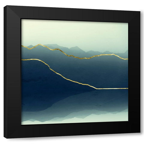 Gold Lined Alps Black Modern Wood Framed Art Print by Wustenhagen, Dirk