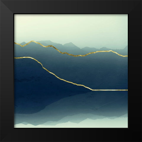 Gold Lined Alps Black Modern Wood Framed Art Print by Wustenhagen, Dirk