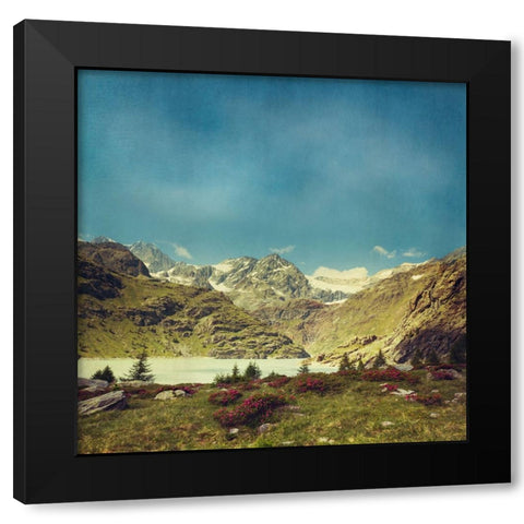 Take Me To The Mountains No. 2 Black Modern Wood Framed Art Print by Wustenhagen, Dirk