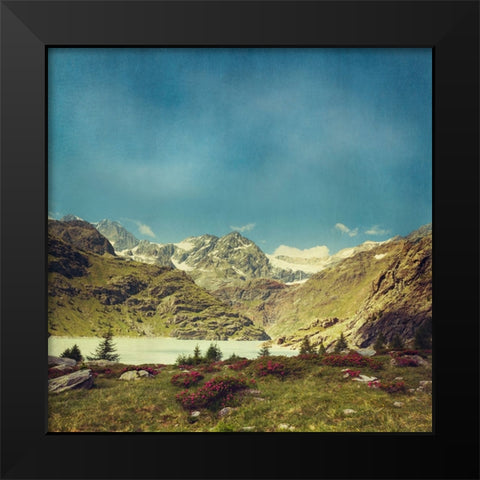 Take Me To The Mountains No. 2 Black Modern Wood Framed Art Print by Wustenhagen, Dirk