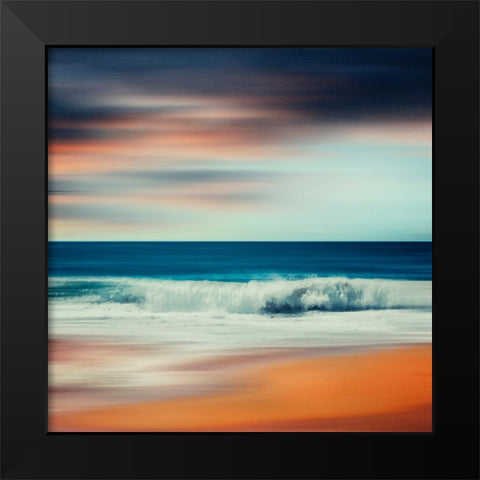 Wave After Wave Black Modern Wood Framed Art Print by Wustenhagen, Dirk