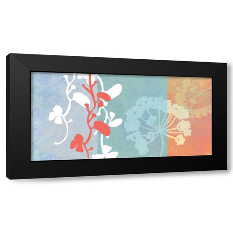 Coral Flowers Black Modern Wood Framed Art Print with Double Matting by Weiss, Jan