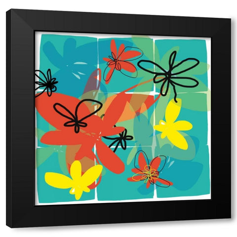 Pop Goes Space One Black Modern Wood Framed Art Print with Double Matting by Weiss, Jan