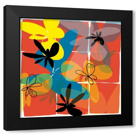 Pop Goes Space Three Black Modern Wood Framed Art Print with Double Matting by Weiss, Jan