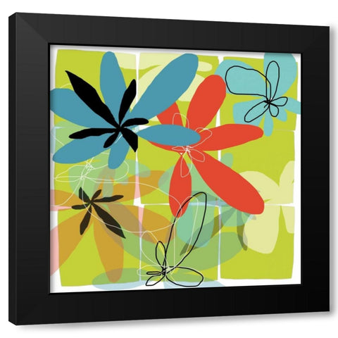 Pop Goes Space Four Black Modern Wood Framed Art Print with Double Matting by Weiss, Jan