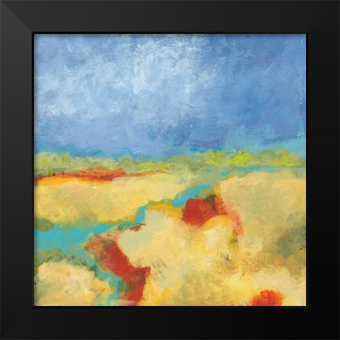 Meandering River Black Modern Wood Framed Art Print by Weiss, Jan