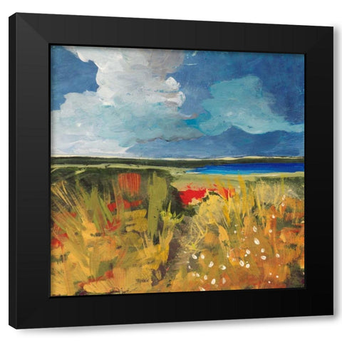 Spring Wildflowers Black Modern Wood Framed Art Print with Double Matting by Weiss, Jan
