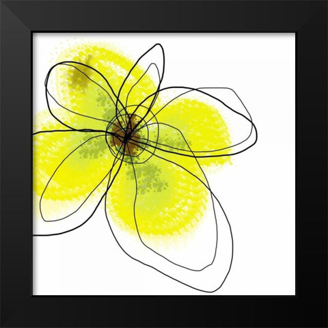 Yellow Petals Four Black Modern Wood Framed Art Print by Weiss, Jan