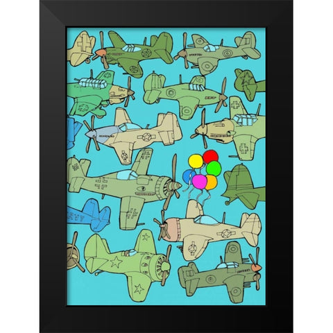 Odd Ones - Balloons Black Modern Wood Framed Art Print by Wilson, Duncan