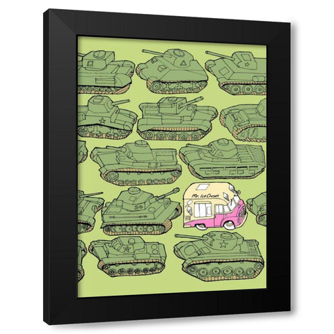 Odd Ones - Ice Cream Black Modern Wood Framed Art Print with Double Matting by Wilson, Duncan