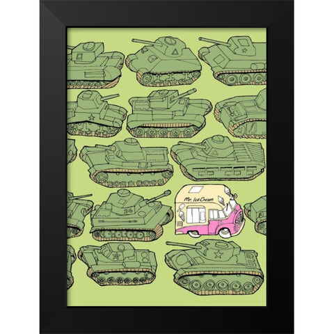 Odd Ones - Ice Cream Black Modern Wood Framed Art Print by Wilson, Duncan