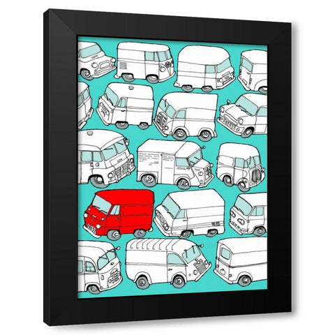 Odd Ones - Red Van Black Modern Wood Framed Art Print by Wilson, Duncan